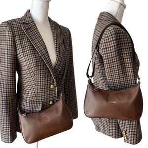 Longchamp Vintage Convertible Shoulder Hobo Bag Cross Body Bag Brown France